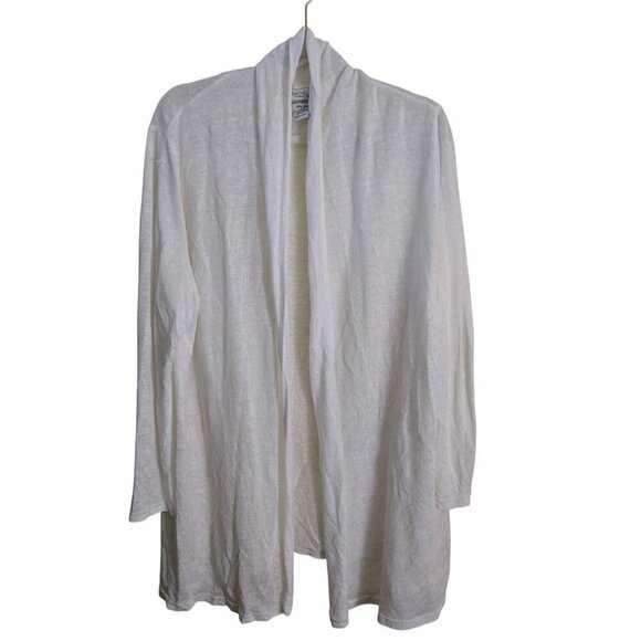 Rachel Zoe Plussize White 100% Linen Duster Open Front Cardigan Sweater Size 3X - Picture 1 of 4